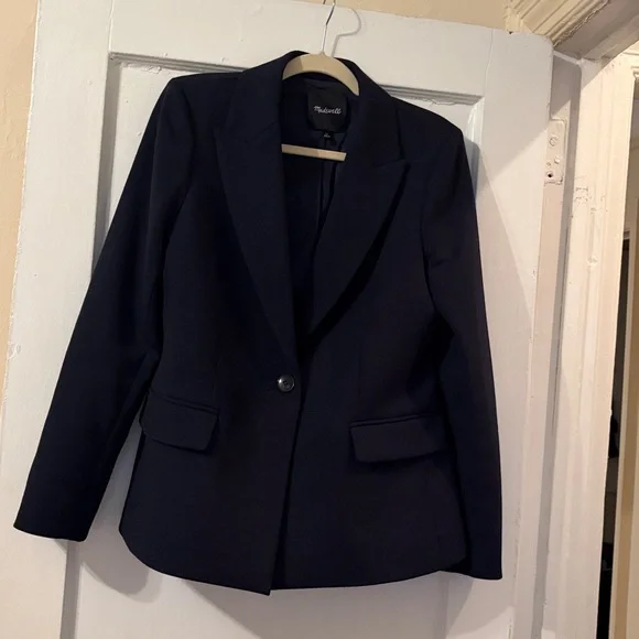 Madewell Navy Alston Blazer SZ 10 - Picture 2 of 8